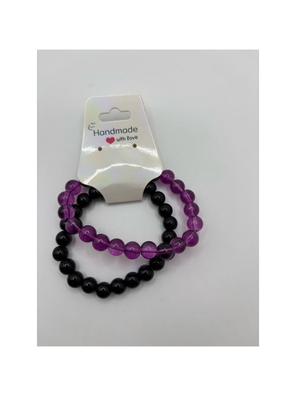 ✨5/$25✨Purple Black Beaded Bracelet Set NWOT
